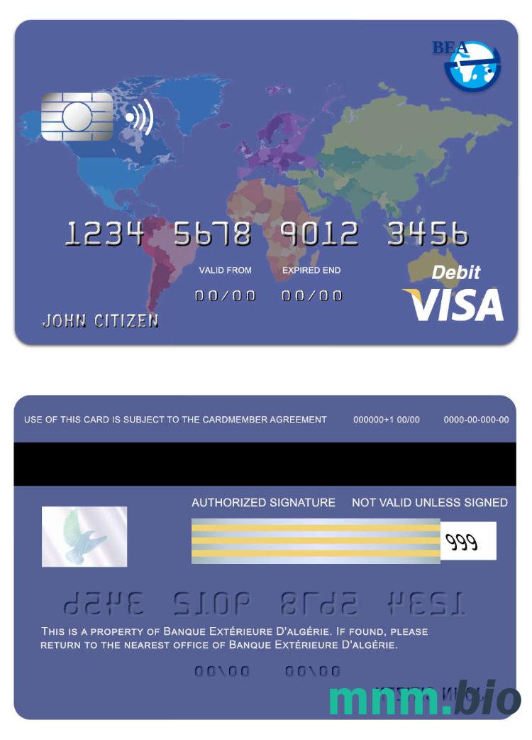 Algeria Exterieure bank karta visa